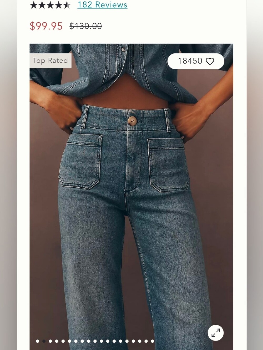 Anthropology Maeve The Colette Wide Leg Cropped High Waisted Jeans